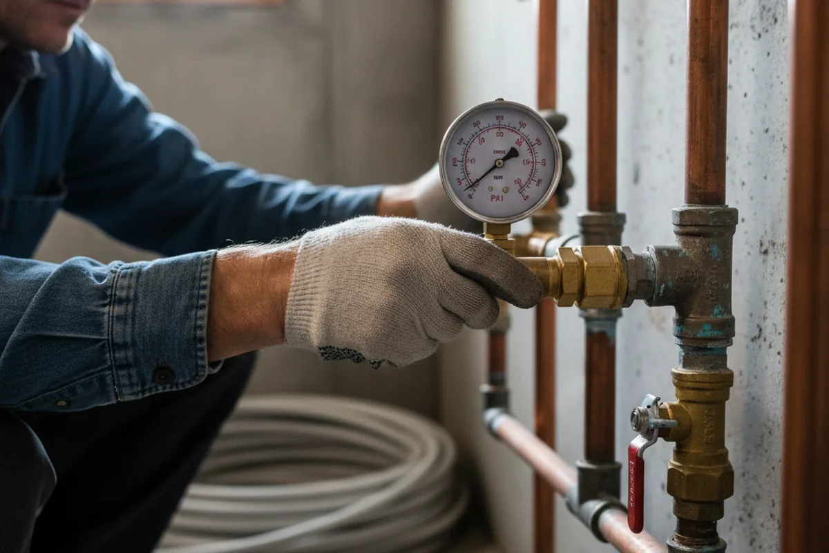 Pressure testing a repaired line during Water Line Repair in Waupun